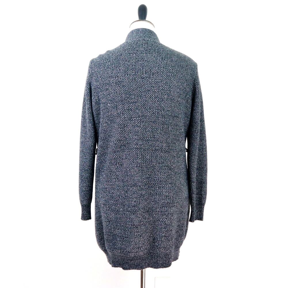Victoria's Secret Size M Shimmer Knit Open Front Cardigan Black Silver - Picture 4 of 11